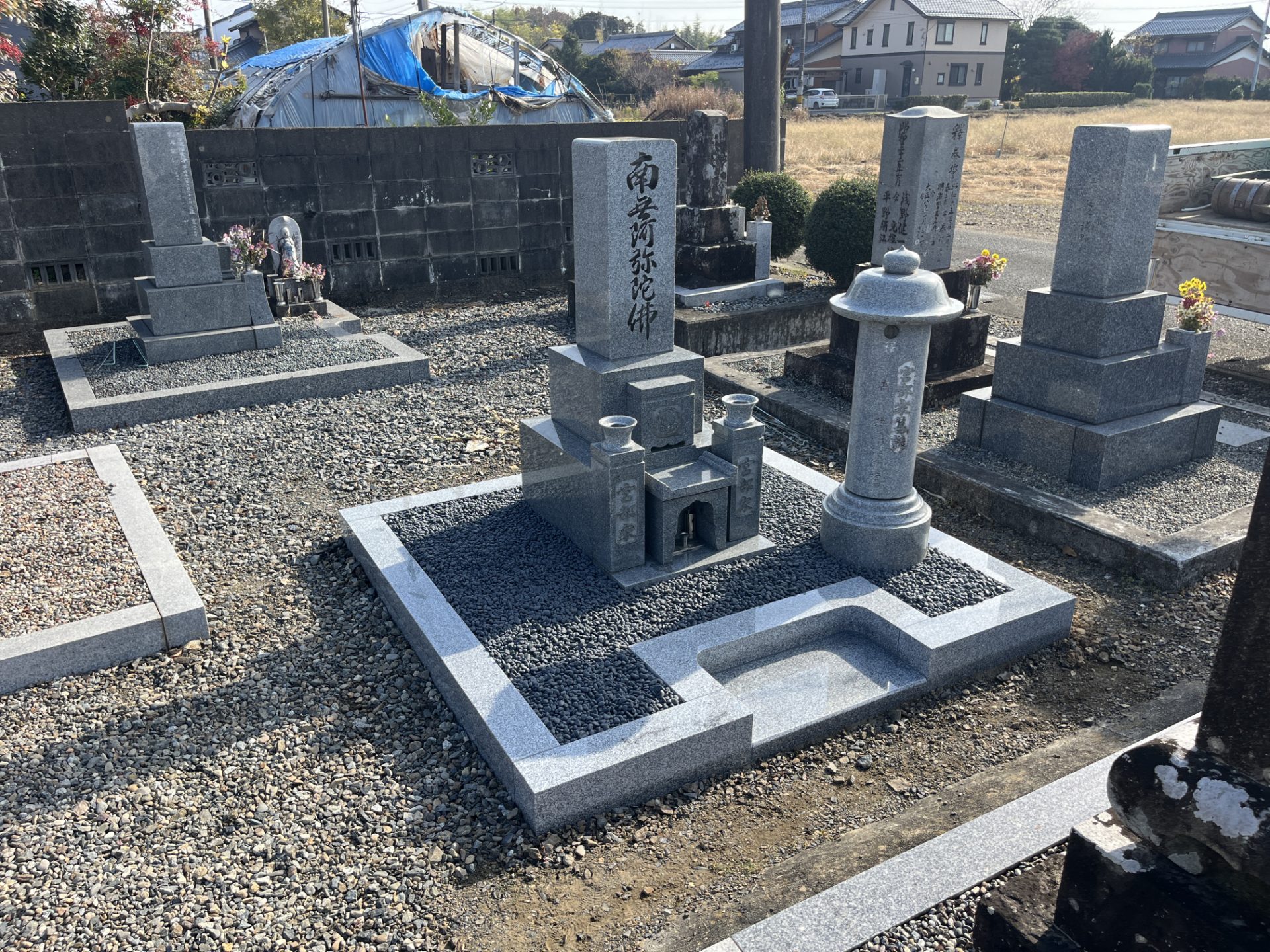 交人墓地　移転工事完了